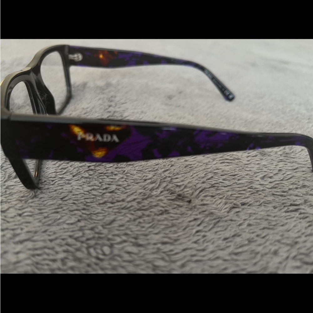 Prada Men's Glasses with Black and Purple Design